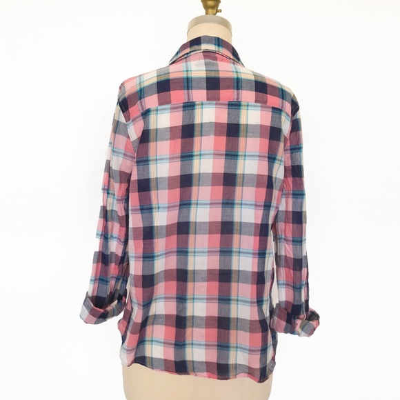 POLLY & ESTHER - Feminine Plaid Shirt - Picture 3 of 4